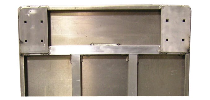 Extra rugged box frame construction provides superior strength and resistance to twisting and warping. Full 1/4” heavy duty caster plates for durability.